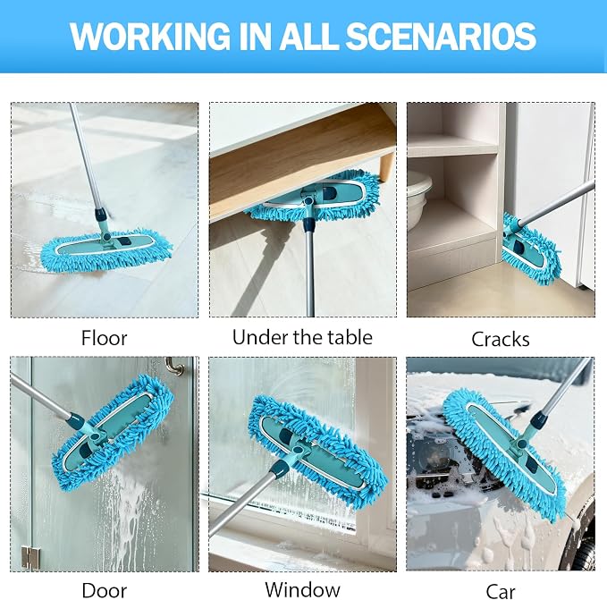 4PCS 13''~16'' Microfiber Dust Mop Pads Compatible with Leifheit 55210 | Reusable Mop Refills,Replacent Wet Mopping Pad & Washable Dry Sweeping Cloths for Hardwood Floor/Tile/Marble Cleaning