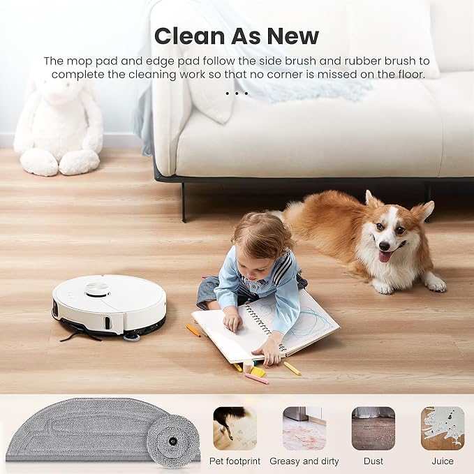 12 Pack Mop Pads Refills for Roborock S8 MaxV/S8 Max Ultra Robot Vacuum | 6 Pack Mop Cloth with Dual Sonic Vibrations Modules, 6 Pack Edge Mop Pads Accessories
