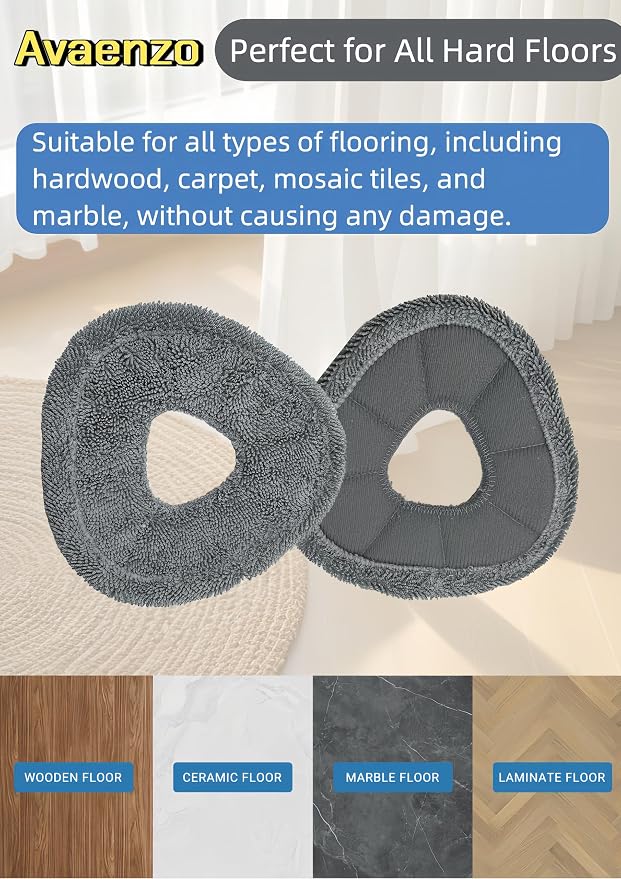 4 Pack Replacement Mop Pads Compatible with Narwal Freo X Z Ultra Z10 Freo Pro J3 J4 YJCC012 YJCC015 Ultra-fine Resuable Mop Cloth Robot Vacuum Cleaner Accessories, Grey
