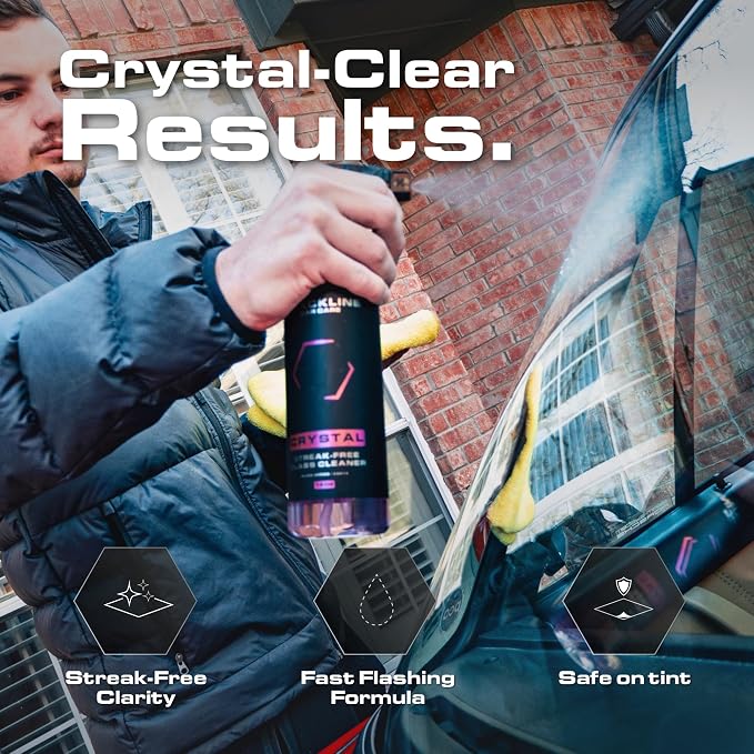 Blackline Glass Cleaner - Works on Glass, Windows, Mirrors & Navigation Screens. Tint Safe Car Window Cleaner - 16 fl oz bottle, Streak Free Spray