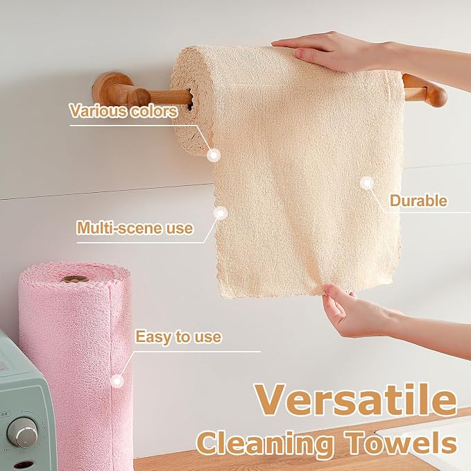 Jessy Home 80 Pack Microfiber Cleaning Cloth Roll Reusable Paper Towels 12"x12" Tear Away Cloth, Microfiber Towels for Cars, Wash Cloths, Lint Free Rags for House, Kitchen,Window,Cleaning Supplies