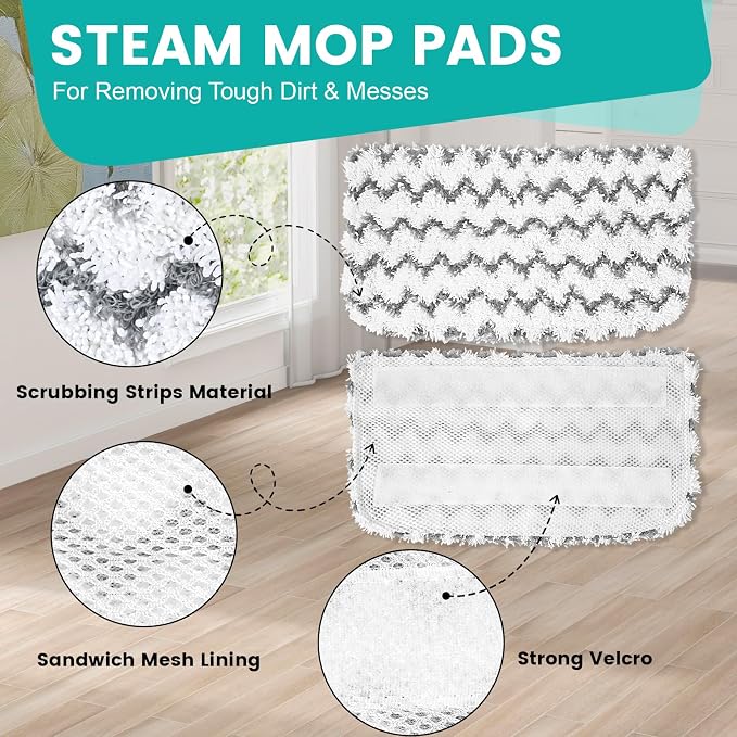 14 Pack Steam Mop Replacement Pads Compatible with Shark Steam Mops S1000/S1000A/S1000C/S1000WM/S1001C, Floor Steamer Pads Washable, Reusable Microfiber Cleaner Pads