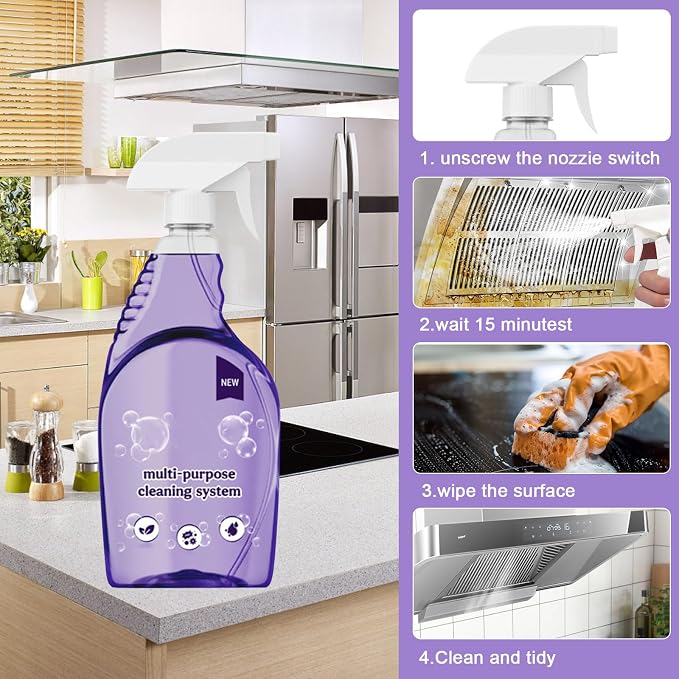 Clean Spray Cleaner for Ovens, All-Purpose Cleaning Spray, Multi-Surface Cleaner for Households, Instant Stain Removal (1 Bottle+18 Pcs Concentrated Cleaning Tablets)