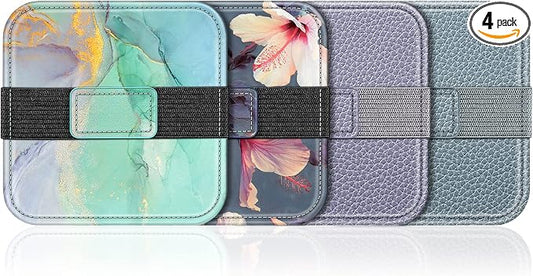 Fintie Screen Cleaning Pad, [4 Pack] Soft Cloth Car Phone Screen Cleaner | Microfiber Wipe Cleaning with Elastic Strap for iPad, iPhone, MacBook, Tablets, Laptop, Monitor (Blooming Hibiscus)