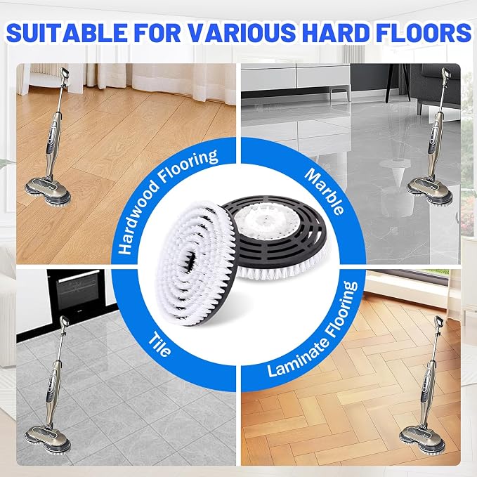 Upgraded Steam Mop Pads for Shark S7000 Series - Replacement Brush Heads with Scrubbing Bristles | Deep Cleans Hardwood, Tile, Laminate Floors | Compatible with S8201/S8001/S7201 Models-2 Pack