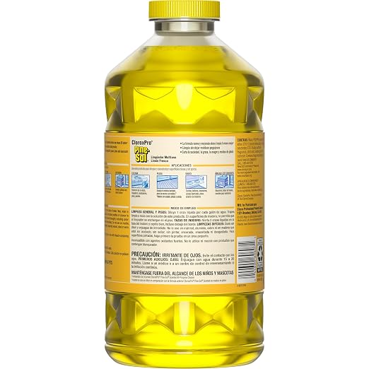 CloroxPro Pine-Sol Multi-Surface Cleaner, Clorox All Purpose Cleaner, Tackles Allergens, Odor, Dirt, Grime and Grease, Lemon Fresh, 80 fl. oz., Pack of 3