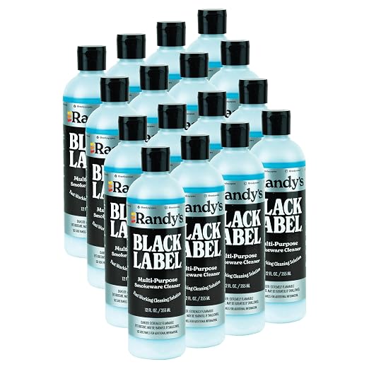 Randy's Black Label Cleaner - (12 fl oz) - Best Multipurpose Surface Cleaning Solution for Glass Tops, Metal and Ceramic Surfaces - Glass Top Cleaner for Streak-Free Finish - 16-Pack