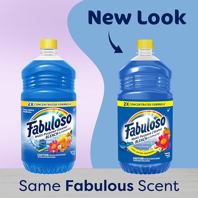 Fabuloso 2X All-Purpose Cleaner, Spring Fresh Scent, 56 fl oz | No Rinse Floor Cleaner, Long-Lasting Freshness, All-Purpose Cleaner, Concentrated Formula, Everyday Cleaning, Multi-Surface