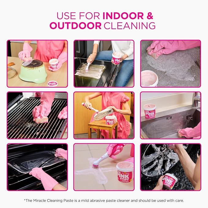 Stardrops The Pink Stuff Cleaning Paste 500g, Multi Purpose Cleaner for Kitchen, Bathroom, Tiles, Glass, Shower, Oven, Sink, Stainless Steel, Removes Grease, Grime & Stains