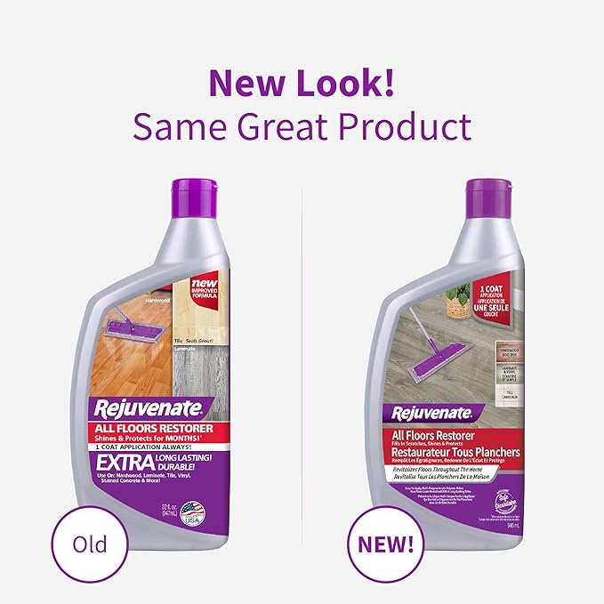 Rejuvenate All Floors Restorer, Fills Scratches, Shines & Protects, 6 Pack | 1-Coat Application Fills Scratches, Shines & Protects, Safe on Sealed Hardwood, Laminate, Vinyl, & Tile, Safe For Pets & Kids