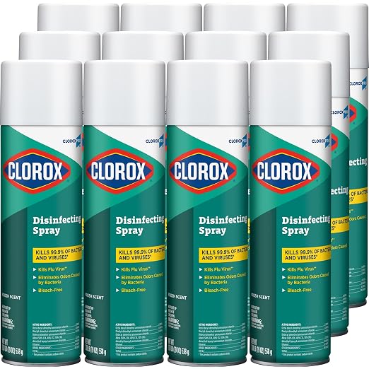 CloroxPro Disinfecting Spray, Fresh Scent, 19 Ounces, Pack of 12 (Packaging May Vary)