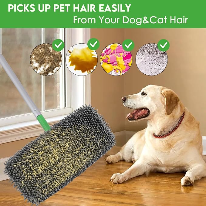 6 Pack Reusable Wet Refills Compatible with Swiffer Sweeper Mop | Washable Microfiber Chenille Mop Pads, Dry Sweeping Cloths & Wet Mopping Cloths for Household Cleaning (Mop is not Included)