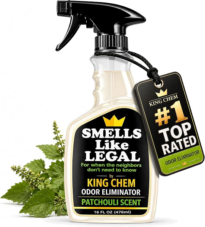 Smells Like Legal™ Patchouli Odor Eliminator Spray – Powerful Commercial-Grade – Eliminates Smoke, Pet & Food Odors at source – Fabric-Safe, Non-Staining – Biodegradable Air & Fabric Freshener – 16 oz | Commercial-Grade, Eliminates Smoke, Pet & Food Od...