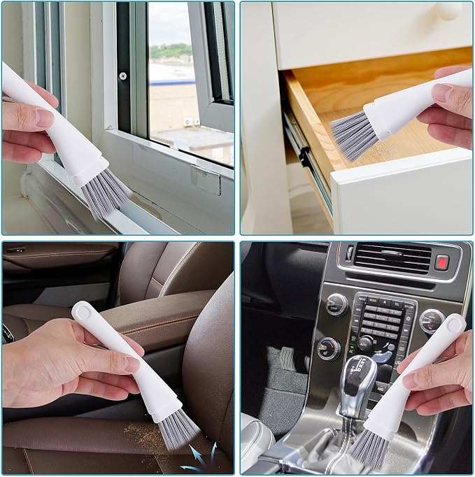 TIESOME Mini Dustpan and Brush Set, Mini Cleaning Tool Small Broom and Dustpan Mini Dust Pans with Brush Nesting Tiny Cleaning Broom Small Bristles Brush for Desktop Computer Keyboard Car Window