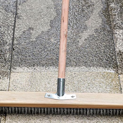 Stainless Steel Wire Deck Scrub Brush, 20cm Rough Sur face Scrub Brush Heavy Duty Floor Scrubber Broom for Driveways Steps Patios Decks Tiles