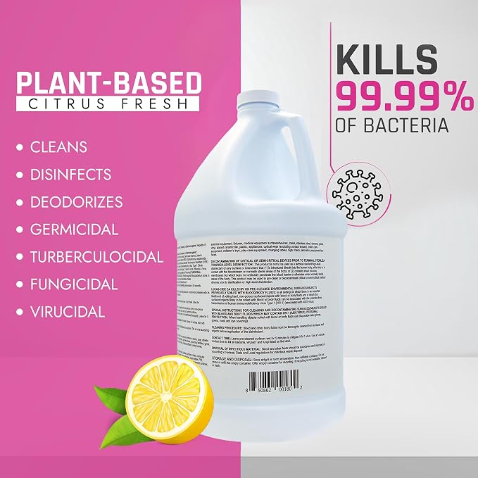 Lucas-Cide Ready To Use All Purpose Cleaner, Home Essentials Cleaning Supplies for Everyday Hygiene, Fresh Citrus Scented - 1 Gallon