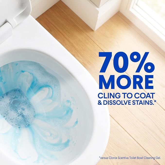 Clorox Toilet Bowl Cleaner Heavy-Duty Gel, Arctic Clean, Bleach-Free Stain Remover, Kills 99.9% of Germs, 24 oz, Pack of 2