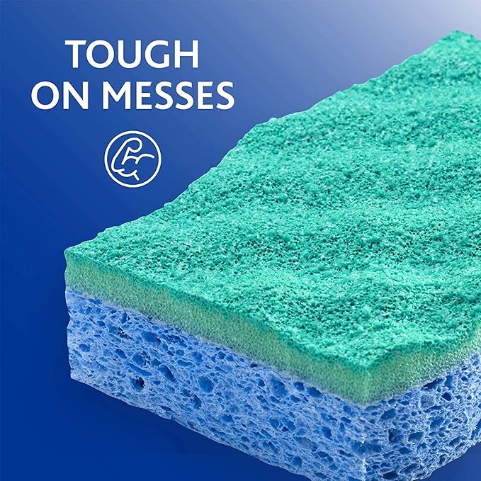 O-Cedar Scrunge Non-Scratch Scrub Sponge Multi-Use,All-Purpose,Odor-Resistant,Scrubbing Sponge Safely Cleans All Hard Surfaces in Kitchen and Bathroom,6 Count (Pack of 2)