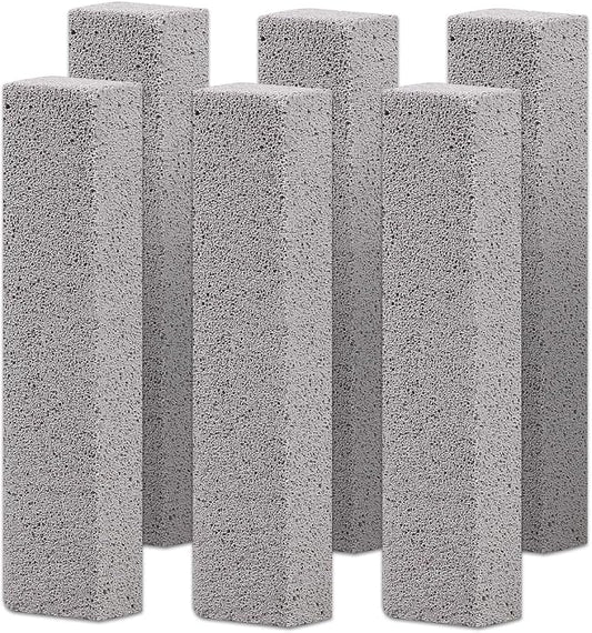 Herda 6 Pack Pumice Stone Toilet Bowl Cleaner, Powerfully Pumice Stick for Toilet Cleaning Hard Water Rings, Calcium Buildup, for Cleaning Stove, Tubs, Grills, Swimming Pools, Sinks（Without gloves）