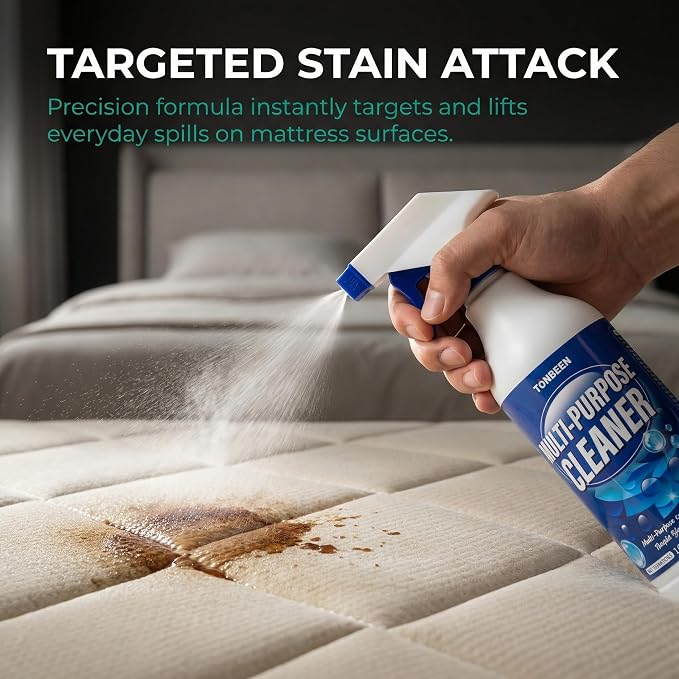 Mattress Stain Cleaner for Urine, Multi-Surface Spot Remover for Mattress,Effective on Fresh Stains, Drink Spills, and Light Soiling, Quick-Drying No-Rinse Formula with Brush Applicator, 500ml