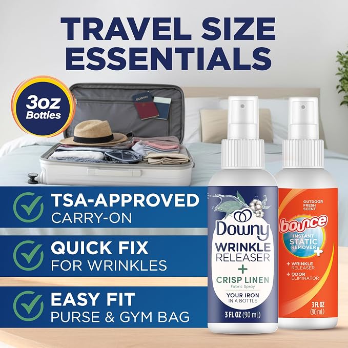 Downy Wrinkle Release Spray Bundle w/Bonus 3oz Bounce Spray Sample - 2 Pack