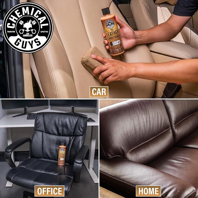 Chemical Guys, Leather Cleaner & Conditioner Kit for Cars & Home, 2 x 16 oz | Two-step kit cleans then conditions seats, furniture, bags and boots, pH-balanced for natural and sealed leather
