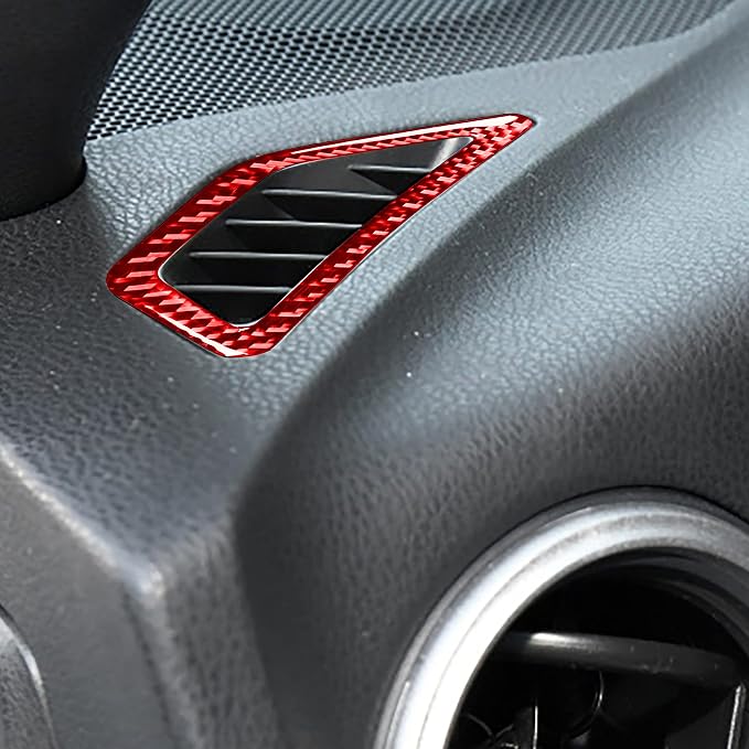 Red Real Soft Carbon Fiber Trim Stickers Dashboard Side Vent Panel Frame Decals Car Accessories Compatible with Subaru BRZ/Scion FR-S/Toyota 86 2016 2017 2018 2019 2020