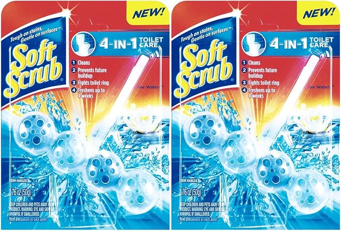 Soft Scrub 4-in-1 Toilet Care Rim Hanger, Sapphire Waters, 1.76 Ounce (Pack of 2)