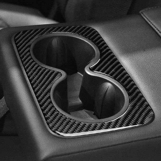 Rear Cup Holder Panel Stickers Fit for Chevrolet Blazer 2019-2025 | for L/LT/RS/Premier | Real Carbon Fiber | Accessories | Rear Cup Holder Panel Cover | Thick Overlay | Self-adhesive