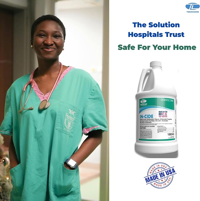 In-Cide Hospital Grade Disinfectant Spray - EPA Registered Cleaner Kills 99.9% MRSA, H1N1- Medical Grade for Home Office Clinic - Fresh Scent - 1 Gallon + 32oz Bundle