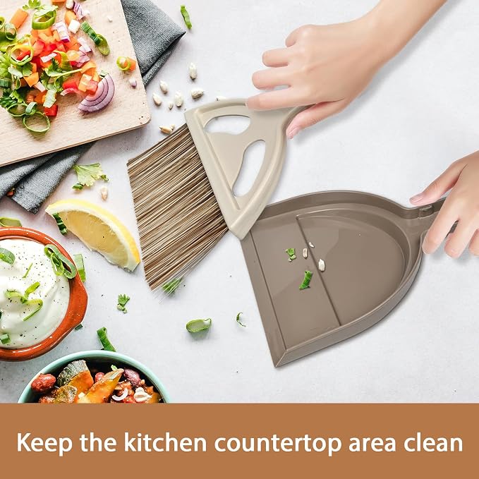 Small Mini Hand Broom Dustpan : Small Broom and Dustpan Set, Mini Broom and Dustpan Set, Hand Broom and Dustpan Set,Mini Dustpan and Brush Set for Cat Litter, Kitchen, Tables, Countertops, Cars, etc.