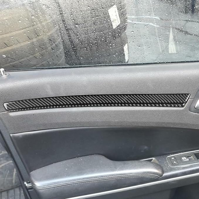 Real Carbon Fiber Trim for Chrysler 300 Accessories | for 2015-2023 300C 300S Limited/Touring Door Panel Trim Strip Sticker Interior Thick Overlay Decal