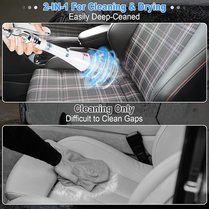 Upgraded Portable Car Cleaning Gun Detailing Interior Dry Air Blow Gun with Tapered Nozzle High Pressure Blower Cleaning Tool for Car Surfaces Quickly Blasts Dust, Works with Air Compressor