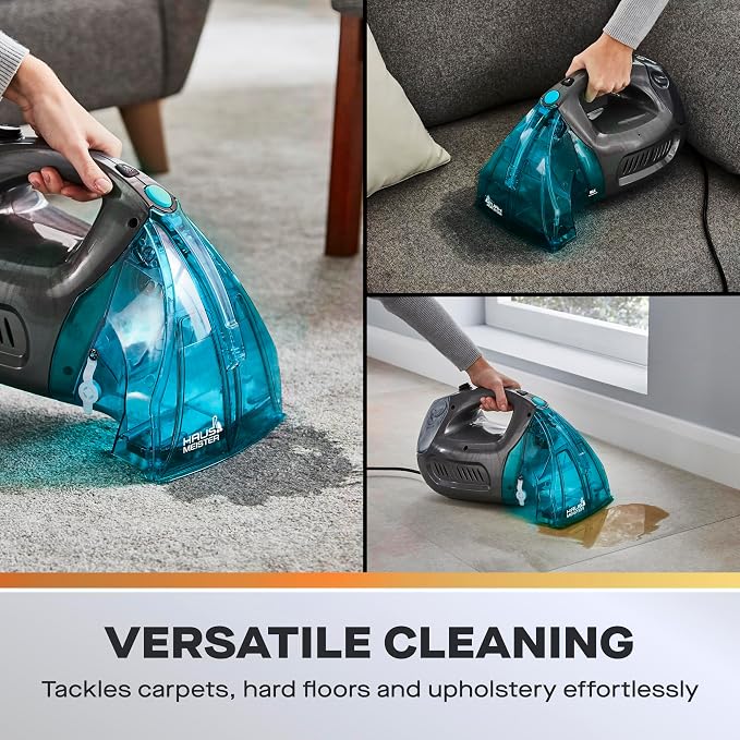 Hausmeister Hydroflex Plus Carpet Cleaner Machine, Upholstery Cleaner Machine for Couch, Car Seats & Pet Stains, 500W Powerful Handheld Deep Cleaner with 3 Brush Heads (Machine + 1 solution)