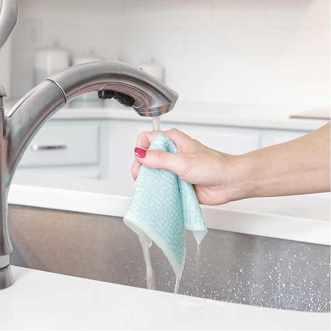 ELYN Swedish Dishcloths, Reusable & Washable Sponge Cloths, Absorbent Cleaning Paper Towels for Kitchen, Dishes, Counters and More, 5 Pack, Assorted Stripe & Plaid