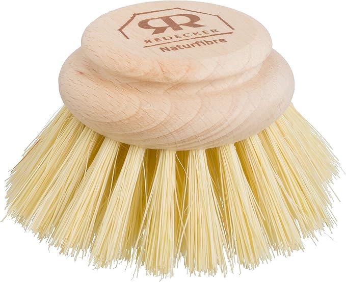 Redecker Dish Brush Replacement Head, Tampico Fiber, 2 Inch Round – Wooden Replacement Brush Head for Dishes & Cookware, Made in Germany