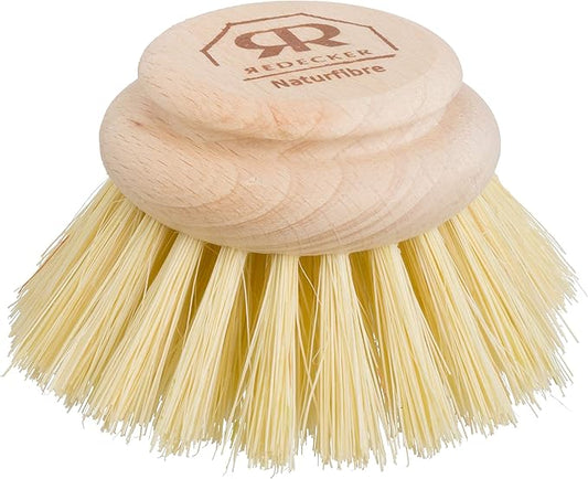 Redecker Dish Brush Replacement Head, Tampico Fiber, 2 Inch Round – Wooden Replacement Brush Head for Dishes & Cookware, Made in Germany