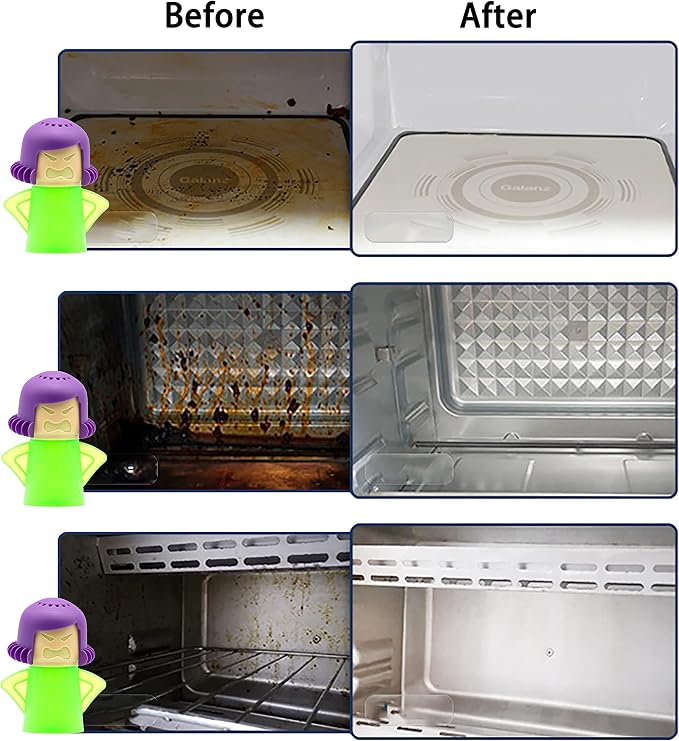 Angry Mom Microwave Oven Cleaner Tool, Angry Mama Microwave Steam Cleaner, Cleaning with Vinegar and Water, Cleaner for Microwave Oven Kitchen Office Chemical Free, Steams From Head