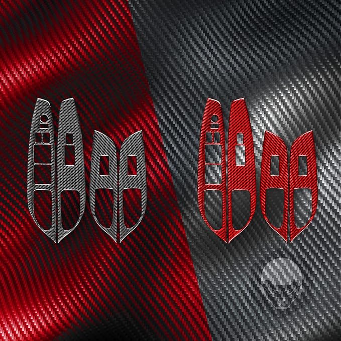 Real Carbon Fiber Trim for Infiniti Accessories | for G37 G25 Q60 Q40 X S Sedan 2008-2015 Window Lift Switch Panel Cover Interior Thick Overlay Decal - A