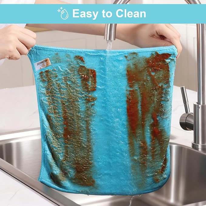 JOYMOOP Microfiber Cleaning Cloths Cyan, 11.8" x 11.8" Kitchen Towels – Reusable Cleaning Rags, Lint-Free, Super Absorbent Cleaning Cloths for Kitchen, Car, and Household Cleaning