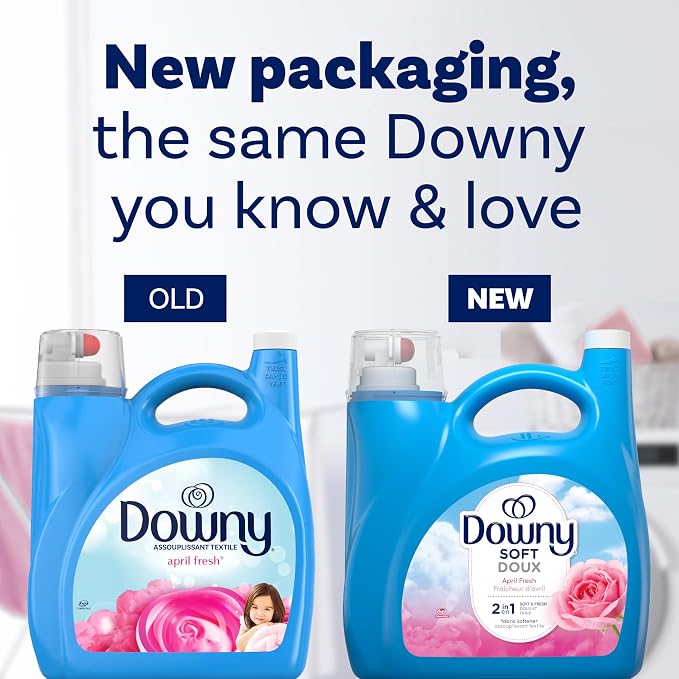 Downy Liquid Fabric Softener,April Fresh 2-in-1 Fresh & Soft,140 Fl Oz,190 Loads,Fabric Conditioner For Freshness And Softness,(Pack of 2)