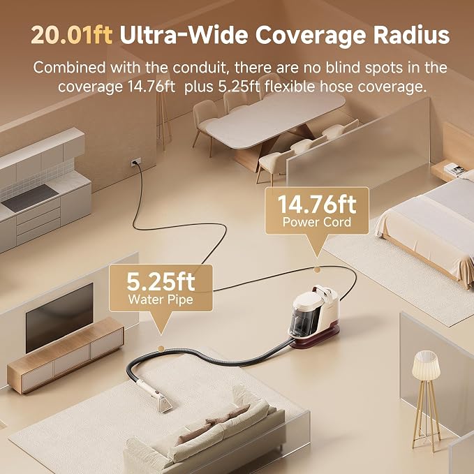 Uwant 22Kpa Carpet Cleaner Machine with Odor Eliminator Stick, Y100Pro | Portable Carpet Cleaner for Pet with Oxy Solution, Color-Block Upholstery Cleaner Machine for Carpet, Couch, Sofa, Cars