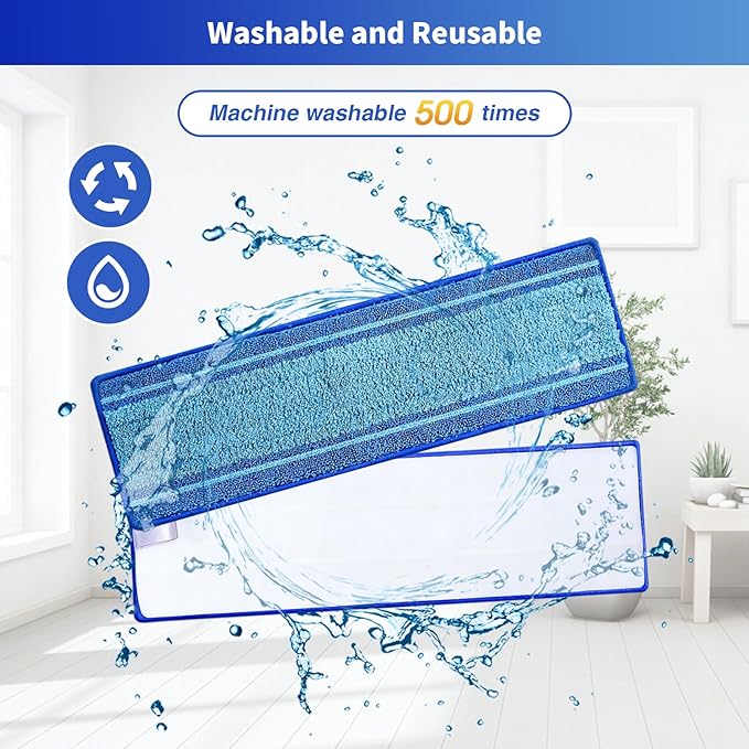 10-Pack Microfiber Mop Pads for Bona Mop- Washable Reusable Refills for Hardwood, Tile & Multi-Surface Floors | Pet Hair & Stain Remover