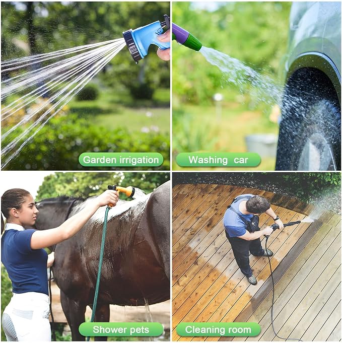 JaGely 12 Pack Brass Hose Nozzle for Garden, Jet Sweeper Nozzles Solid Brass 2" Jet Nozzle for Car Wash, Extra12 Garden Hose Rubber Washers