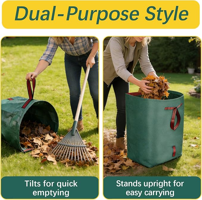 53 Gallon leaf bags reusable yard waste bags leaf bag,It can be used to Cleaning fallen leaves, weeds, and yard trash,toys and camping supplies, or for moving