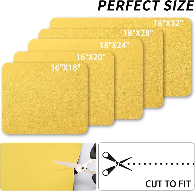 HotLive Dish Drying Mat for Kitchen Counter, Heat Resistant Drainer Mats with Non-slip Rubber Backed, Hide Stain Kitchen Super Absorbent Draining Mat, Easy to Clean Dish Rack Pad, Yellow 18"x32"