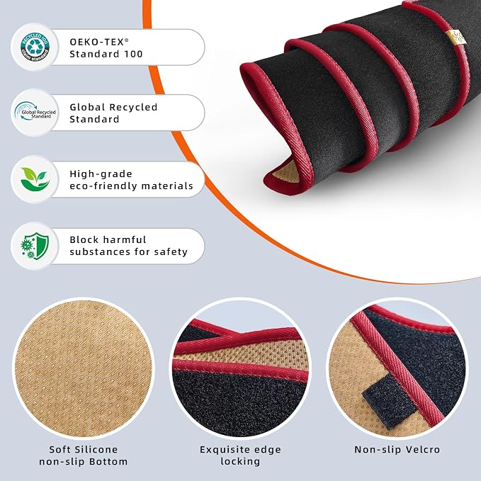 Dashboard Cover Dash Mat Fit for Fo-rd Explorer 2019-2011 (Without HUD Models), Car Dash Board Mat Anti-Glare Carpet, Non-Slip Pad Sunshield Protector (Red Border Banding)