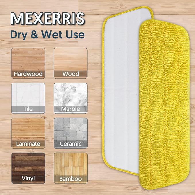 7 Pack Washable Mop Pads for Swiffer PowerMop: Microfiber Wet Mops Refills | Power Mop Pads Reusable Multi-purpose, Hardwood Floor Mop Pads Replacement, for 13''-15'' Spray Mops Multi-surface Floors