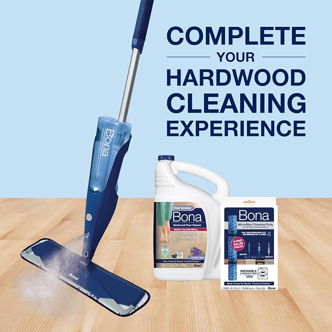 Bona Hardwood Floor Cleaner Refill - 128 fl oz - Lavender Thyme Scent | Residue-Free Floor Cleaning Solution Spray Mop and Spray Bottle Refill - For Wood Floors