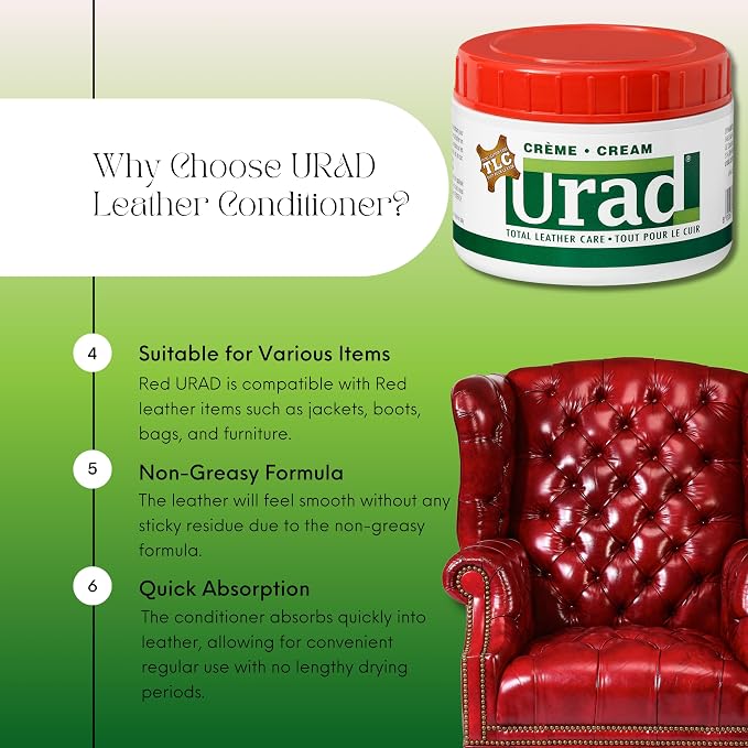 Leather Conditioner 7oz (200g) Red – Compact, Color-Enhancing Leather Care for Red Shoes, Bags, Jackets, and Accessories
